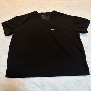 Figs Oversized Catarina One-Pocket Scrub Top Black Size Small Medical W23SW1053